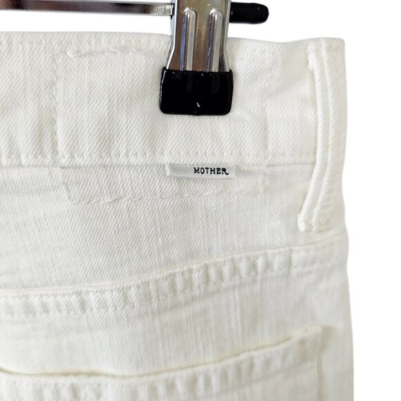 MOTHER The Stud Finder Sneak High-Rise Wide-Leg Jeans, Carpenter, White, 25, NWT - Picture 13 of 14